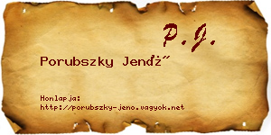 Porubszky Jenő névjegykártya