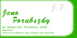 jeno porubszky business card